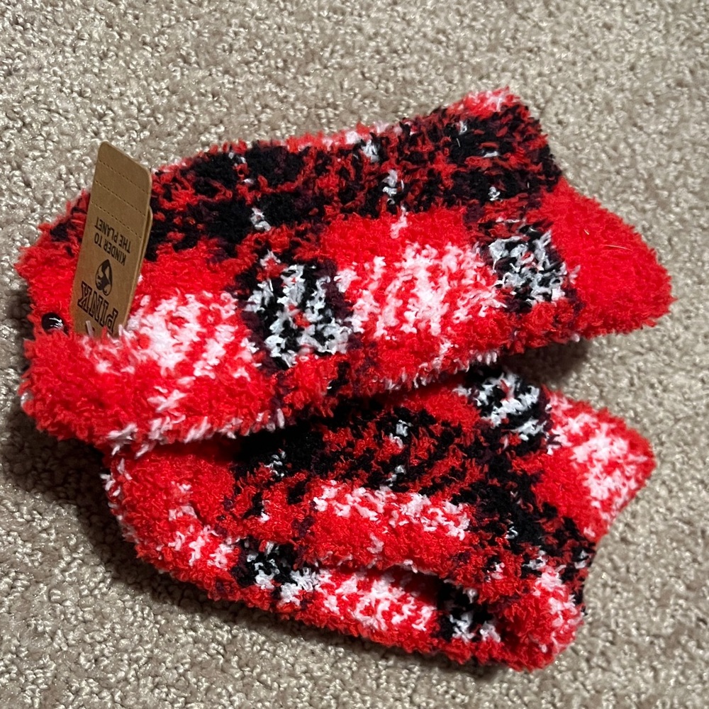 PINK Victoria's Secret Red and Black cozy Socks